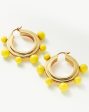 Good Vibes Neon Enamel Sphere Large Hoop Earrings | 18ct Gold Plated Lemon Yellow Hot on Sale