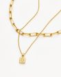 Star Ridge & Paperclip Chain Necklace Set | 18ct Gold Vermeil Cubic Zirconia For Cheap