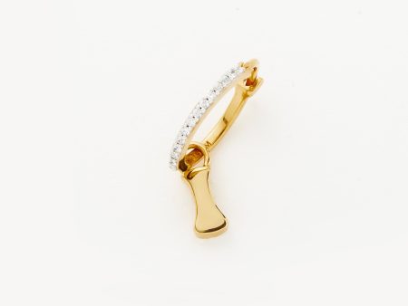 Initial Single Charm Hoop Earring - Initial I | 18ct Gold Vermeil Online Hot Sale