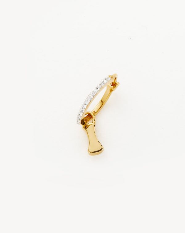 Initial Single Charm Hoop Earring - Initial I | 18ct Gold Vermeil Online Hot Sale