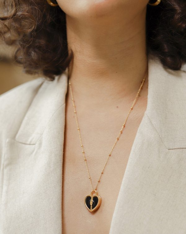 Engravable Heart Locket Necklace | 18ct Gold Plated Online Sale