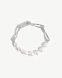 Baroque Pearl Twisted Link Bracelet | Silver Plated Pearl Cheap