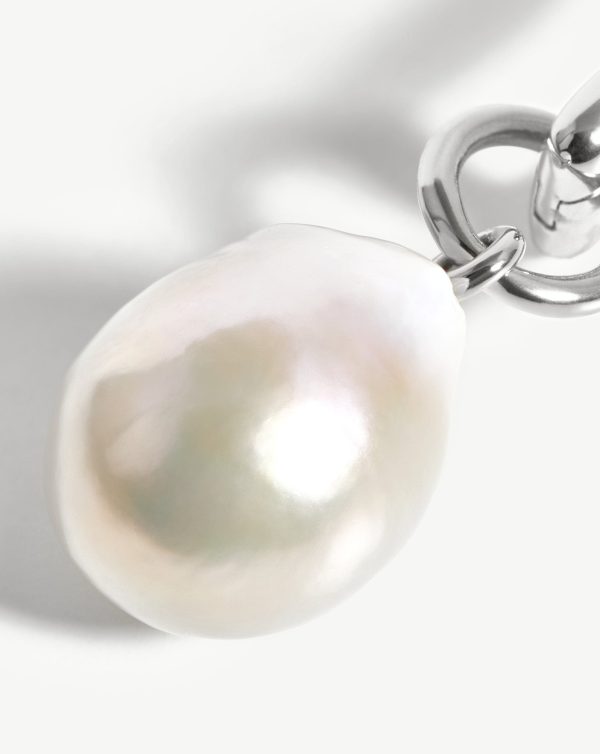 Baroque Pearl Single Ovate Earring | Sterling Silver Pearl Discount