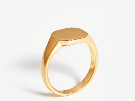 Engravable Octa Signet Ring | 18ct Gold Vermeil For Discount