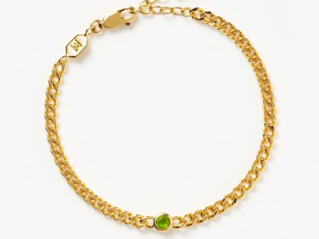 August Birthstone Chain Bracelet | 18ct Gold Plated Vermeil Peridot Supply