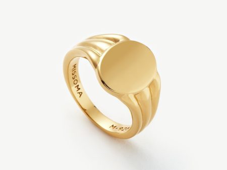 Engravable Oval Signet Ring | 18ct Gold Vermeil Sale