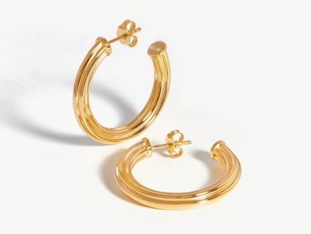 Large Ridge Hoop Earrings For Sale