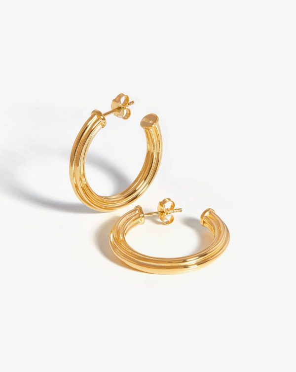 Large Ridge Hoop Earrings For Sale