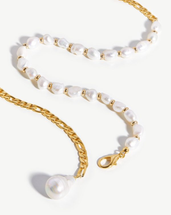 Baroque Pearl Figaro Chain Belt | 18ct Gold Plated Pearl Hot on Sale