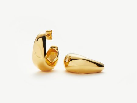 Dome Medium Hoop Earrings | 18ct Gold Plated on Sale