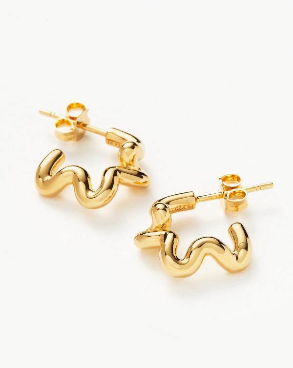 Squiggle Small Hoop Earrings Cheap