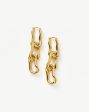 Molten Ovate Triple Drop Earrings | 18ct Recycled Gold Plating on Brass For Discount