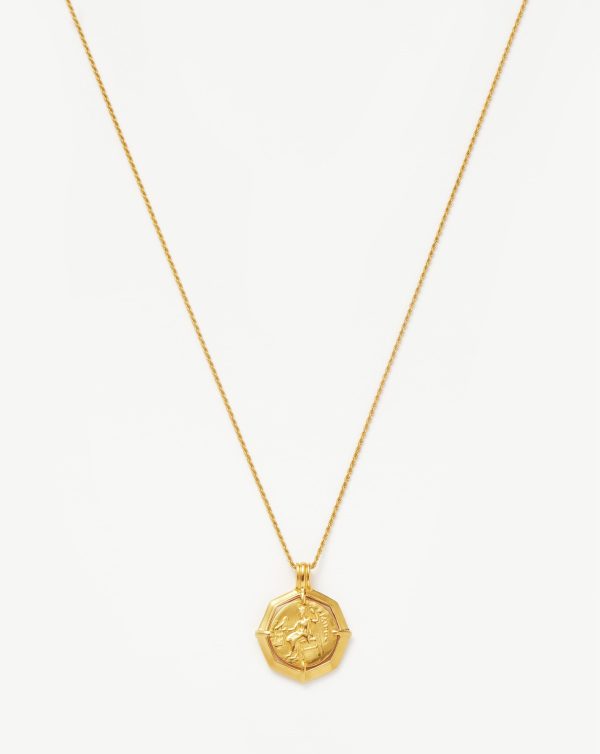 Lucy Williams Engravable Octagon Medallion Coin Necklace | 18ct Gold Plated Supply