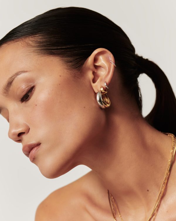 Lucy Williams Chunky Medium Entwine Hoop Earrings | Mixed Metal Online