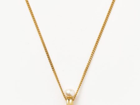 Pearl Ridge Pendant Chain Necklace | 18ct Gold Vermeil Pearl Discount