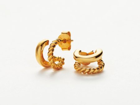 Radial Double Huggies | 18ct Gold Vermeil Sale