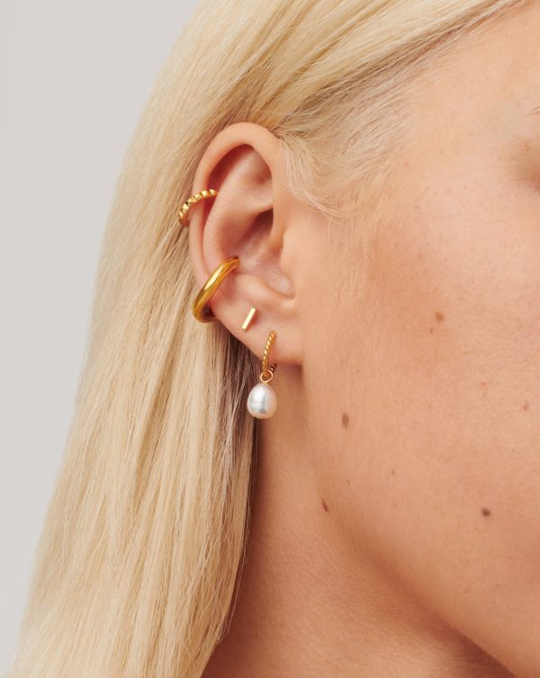 Bar Stud Earrings | 18ct Gold Vermeil For Sale