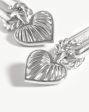 Ridge Heart Charm Earrings Online Hot Sale