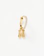 Initial Single Charm Hoop Earring - Initial H | 18ct Gold Vermeil Discount