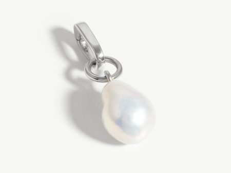 Baroque Pearl Clip-On Pendant | Silver Plated Pearl For Sale