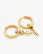 Kinetic Duality Spike Charm Hoop Earrings | 18ct Gold Vermeil Cubic Zirconia Cheap