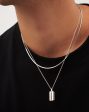 Mens Engravable Black Onyx Tag Pendant Necklace | Sterling Silver Black Onyx Hot on Sale