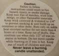 Candle Warning Label - Large (2 ) Online Sale