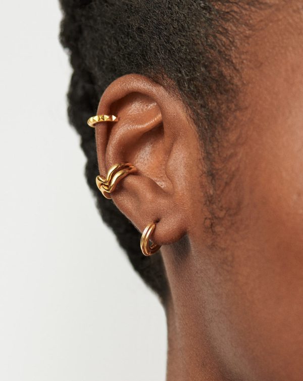 Ridge Mini Hoop Earrings | 18ct Gold Plated Online