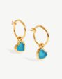 Jelly Heart Gemstone Charm Hoop Earrings Hot on Sale