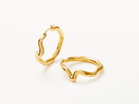 Molten Wave Hoop Earrings Cheap