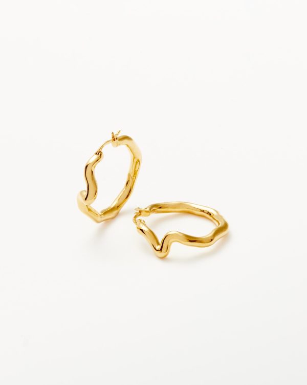 Molten Wave Hoop Earrings Cheap