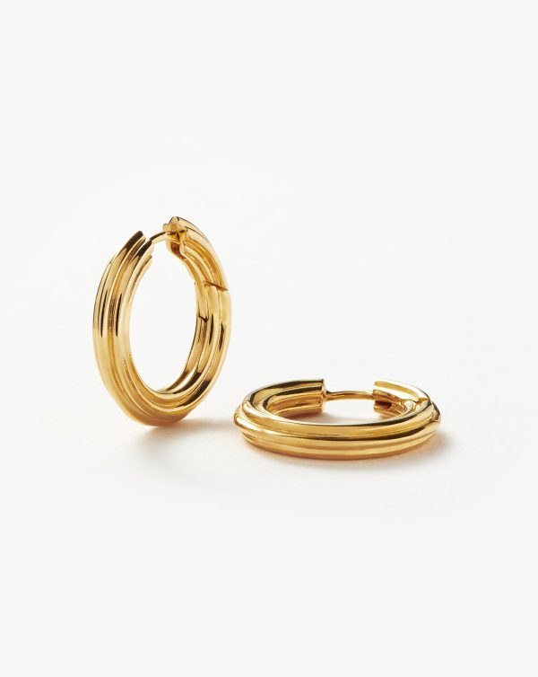 Ridge Small Hoop Earrings | 18ct Gold Plated For Discount