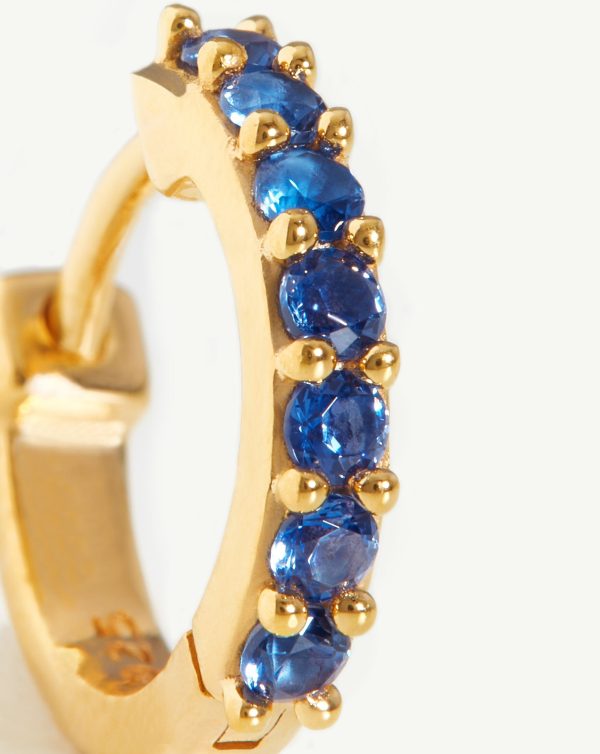 Classic Stone Huggies | 18ct Gold Vermeil Blue Zirconia Fashion