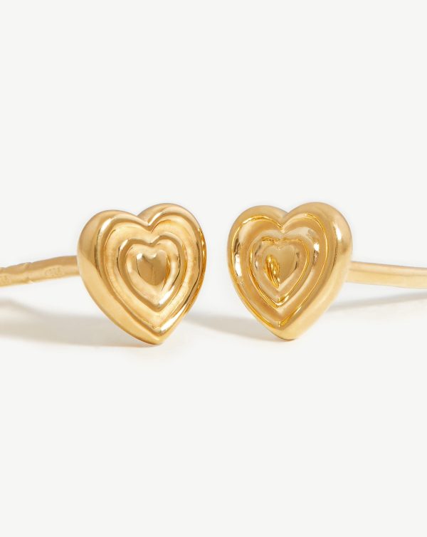 Ridge Heart Stud Earrings Supply