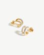 Pave Double Huggies | 18ct Gold Vermeil Cubic Zirconia Discount