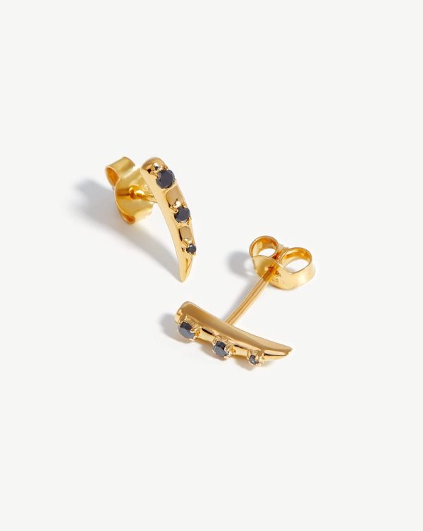 Fine Diamond Claw Stud Earrings | 14ct Solid Gold Black Diamond Cheap