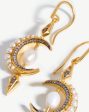 Harris Reed Crescent Moon Pearl Earrings | 18ct Gold Vermeil Pearl Fashion