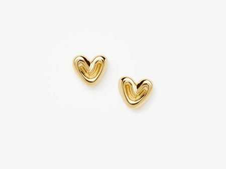 Puffy Heart Mini Stud Earrings | 18ct Gold Vermeil Fashion