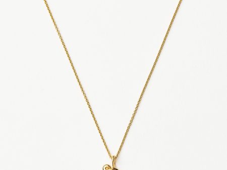 Curly Molten Mini Initial Necklace - B | 18ct Gold Vermeil Online now