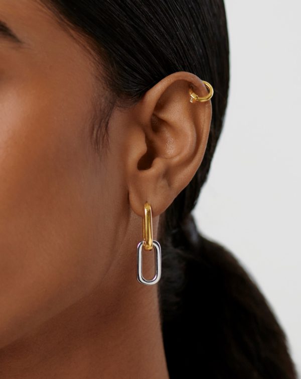 Ovate Double Link Hoop Earrings Supply