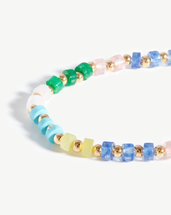 Beaded Anklet | 18ct Gold Plated Multi Pastel Beaded Hot on Sale