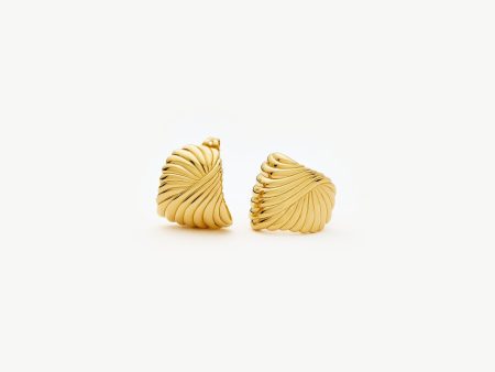 Ripple Stud Earrings | 18ct Gold Plated on Sale