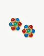 Rouje Josie Gemstone Oversized Stud Earrings | 18ct Gold Plated on Sale