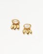 Molten Gemstone Charm Stud Earrings | 18ct Gold Vermeil Rainbow Moonstone Online Hot Sale