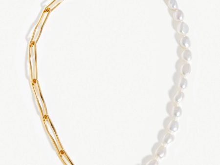 Baroque Pearl Twisted Link Necklace | 18ct Gold Plated Pearl Supply