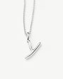 Curly Molten Mini Initial Necklace - Y | Sterling Silver on Sale