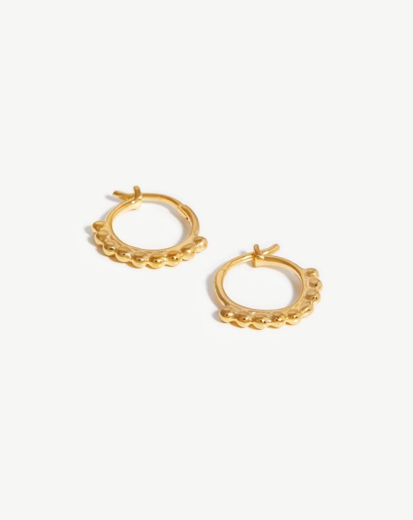 Lucy Williams Mini Beaded Hinged Hoop Earrings | 18ct Gold Vermeil Online Hot Sale