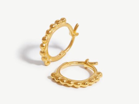 Lucy Williams Mini Beaded Hinged Hoop Earrings | 18ct Gold Vermeil Online Hot Sale