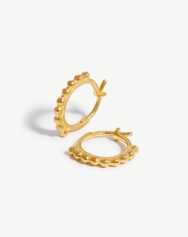 Lucy Williams Mini Beaded Hinged Hoop Earrings | 18ct Gold Vermeil Online Hot Sale