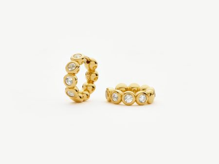 Tennis Small Hoop Earrings| 18ct Gold Vermeil Cubic Zirconia Sale